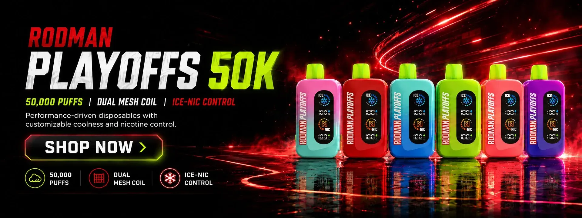 Rodman Playoffs 50K Ice-Nic Control Disposable